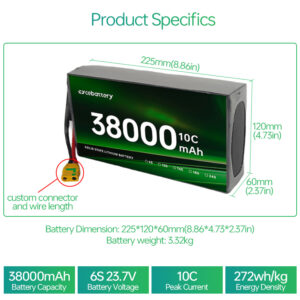 New Technology High Energy Density 38000mAh 272wh/kg Customized Solid State Lithium Drone Battery — изображение 3