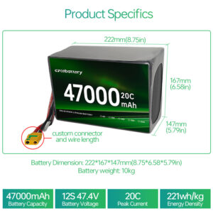 Original Factory Semi-Solid State Battery 47000mAh 20C High Power High Quality Lithium-ion Battery for Drone - Image 3