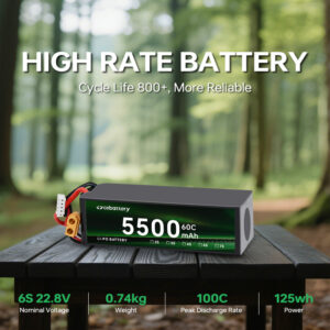 Light Weight High Performance 5500mAh 50C-100C High C-rating Lithium Ion Battery Pack for Drone/RC/UAV - Image 3