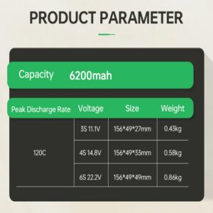 High C Rating 120C Light Weight 6200mAh Lipo Battery - Image 3