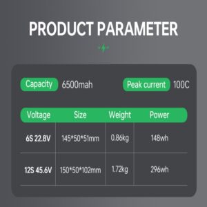4.35V 6500mAh 100C High Discharge FPV Drone Battery Pack - Image 4