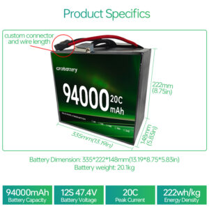 Customized Solid State Lithium Battery 94Ah 20C Ultra Low Temperature Battery for Multi-rotor Load Drone - Image 3